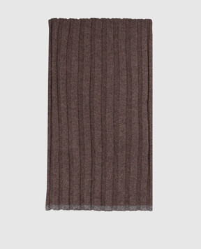 Brunello Cucinelli Коричневый шарф из кашемира M2240819