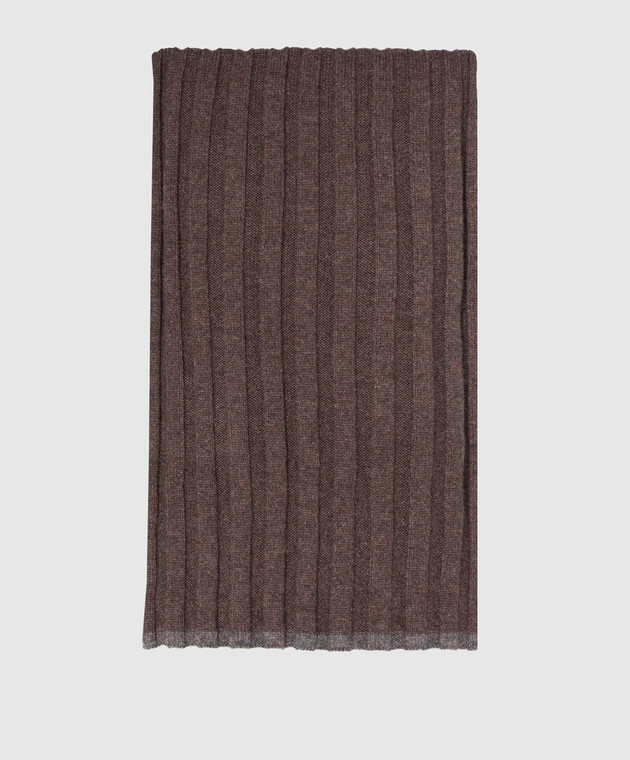 Brunello Cucinelli Коричневый шарф из кашемира M2240819