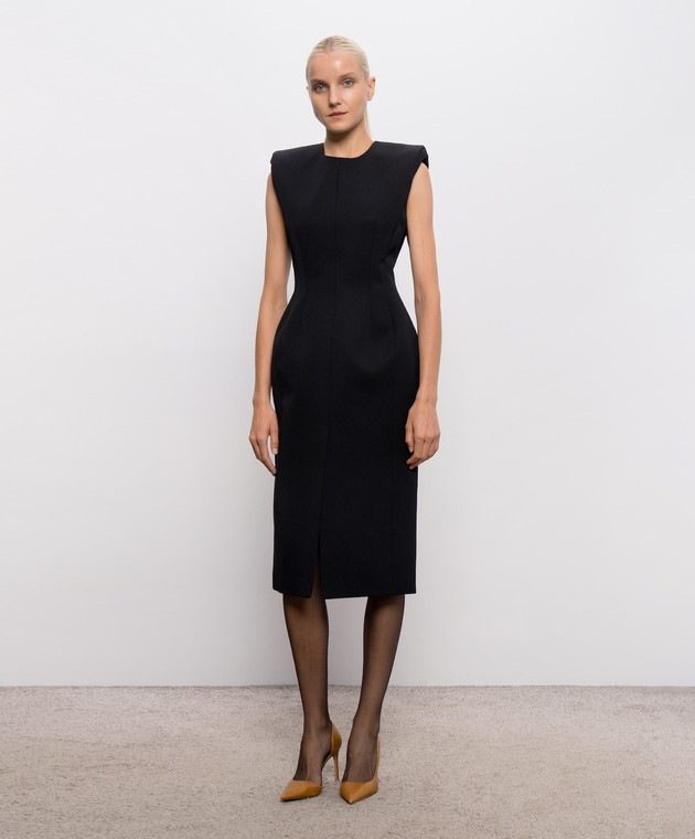 Thierry Mugler Черное платье из шерсти 26F1RO18691020 изображение 3