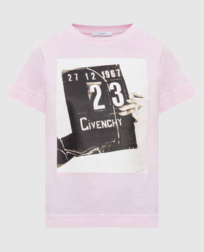 Givenchy Рожева футболка з принтом BW70FJP7A4