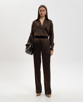 Tom Ford Коричневая блуза из шелка TS2144FAX881