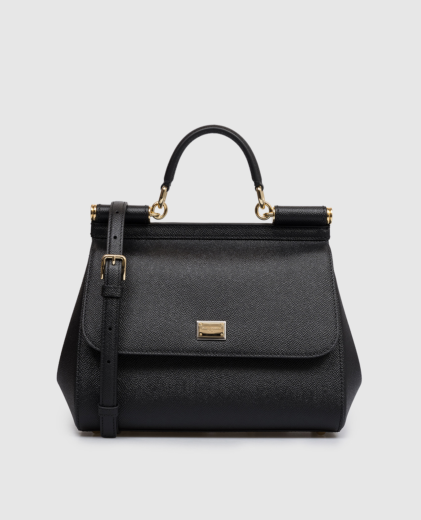 Черная кожаная сумка Sicily