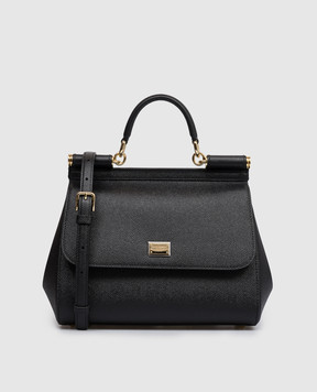 Dolce&Gabbana Чорна шкіряна сумка Sicily BB6002B1001