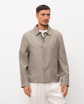 Brunello Cucinelli Куртка цвета хаки из шелка MZ4216541