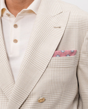 Brunello Cucinelli Двухсторонний платок-паше из шелка в геометрический узор MX8730091