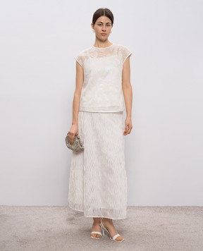 Peserico Білий топ з вишивкою A0637503701