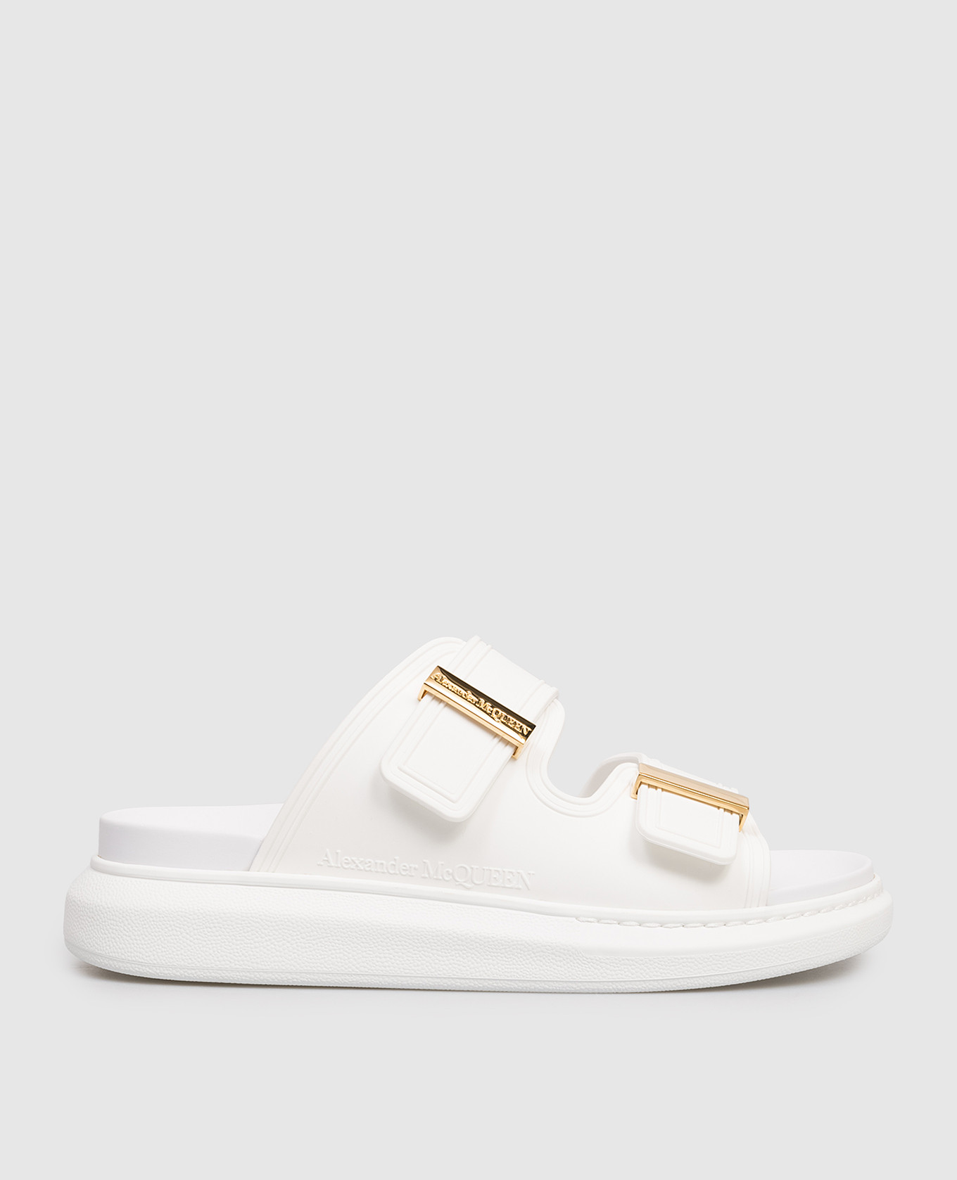 

Белые шлепанцы с логотипом, Белый, Босоножки