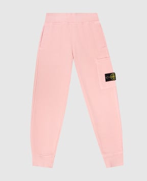 Stone Island Дитячі рожеві джогери з патчем логотипа K2S166200001S0A201012