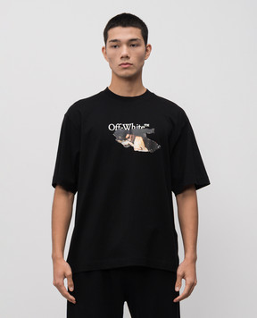 Off-White Чорна футболка Paint Arrow 44MAA120F5J00U