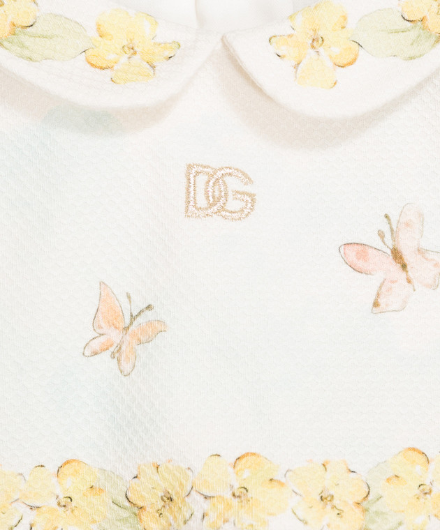 Dolce&Gabbana Детское платье цвета айвори в принт L24DU9G7P9D изображение 3