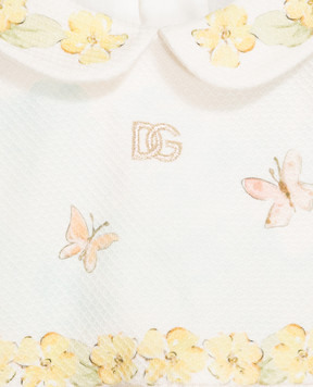 Dolce&Gabbana Детское платье цвета айвори в принт L24DU9G7P9D