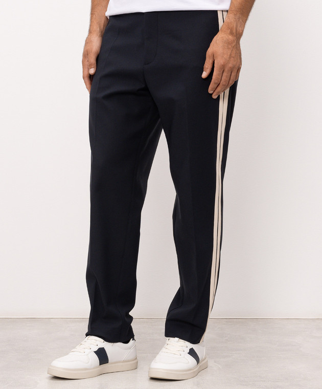 Moncler Синие брюки с нашивкой логотипа L20912A00017599LT изображение 3