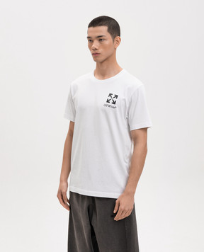Off-White Біла футболка з принтом логотипа та емблеми 44MAA027S26J00B