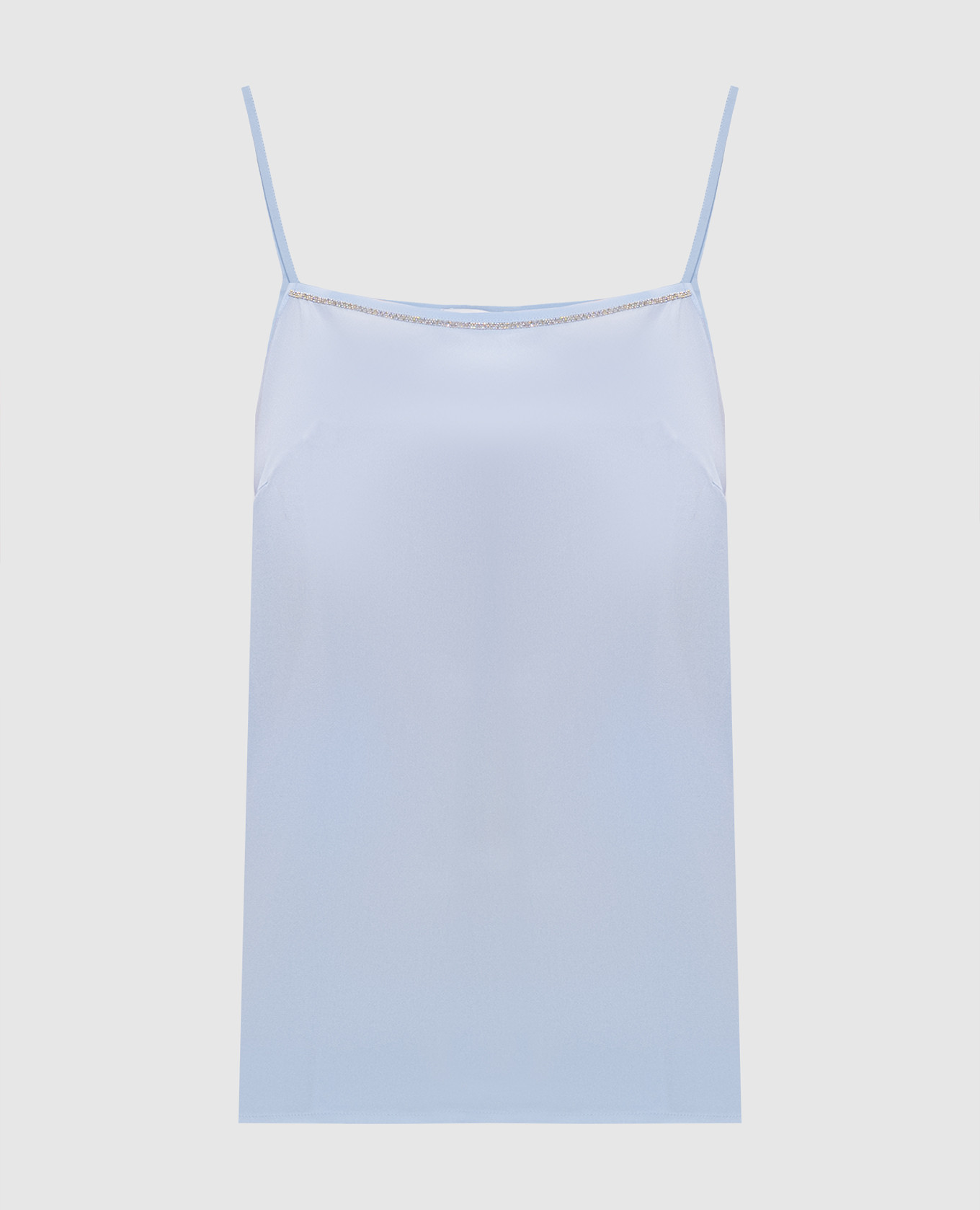 Голубой топ с шелком с цепочкой мониль