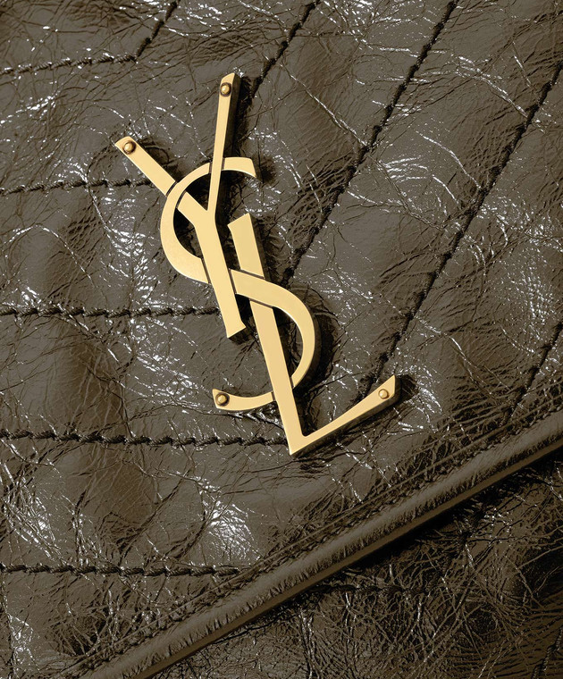 Saint Laurent Кожаная глянцевая сумка-мессенджер NIKI цвета хаки 6331840EN07 изображение 4