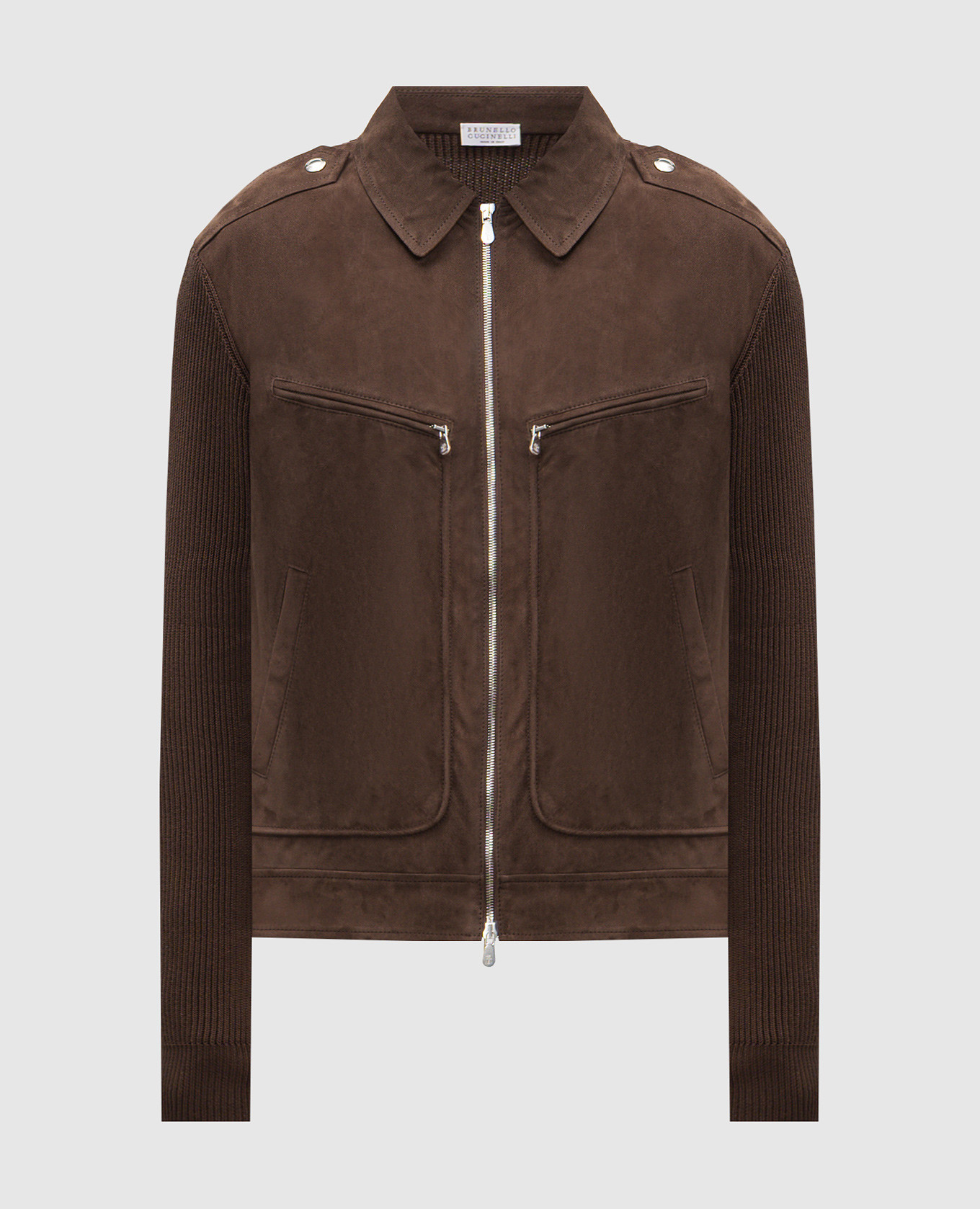 

Коричневая комбинированная куртка, Коричневый, Куртки