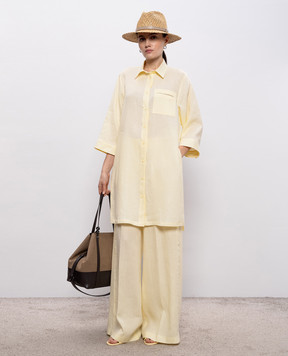 Peserico Жовта подовжена сорочка з льону S0649702647