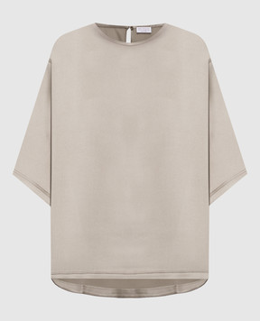 Brunello Cucinelli Блуза кольору хакі із шовком M0C59DZ310