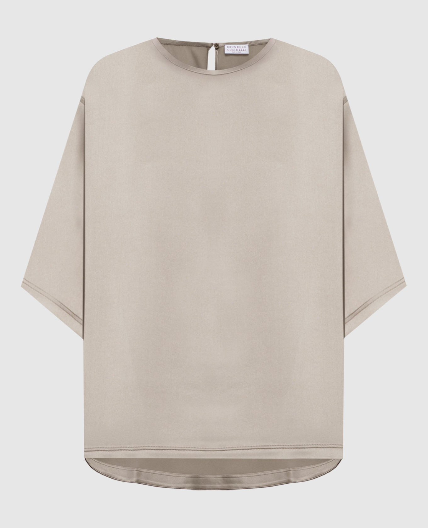 Блуза цвета хаки с шелком