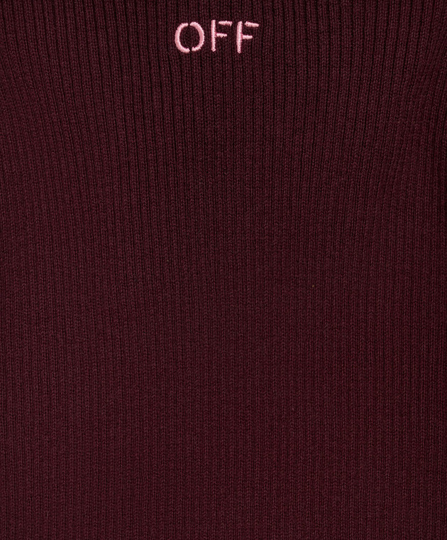 Off-White Дитяче бордове худі з вовною в рубчик 44GHU001F26K001 зображення 3