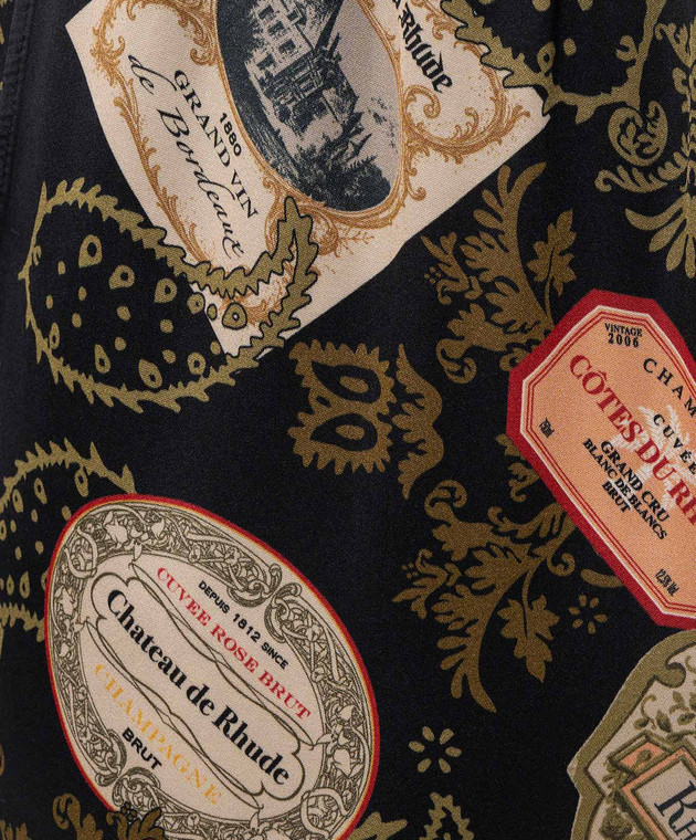 Rhude Черные брюки с принтом BANDANA RHPF26PA02202 изображение 5