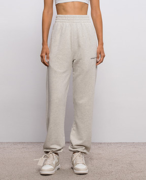 Off-White Бежевые меланжевые джоггеры с принтом логотипа 2FH00496B