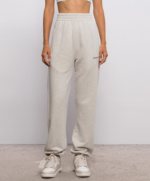 Off-White Бежевые меланжевые джоггеры с принтом логотипа 2FH00496B изображение 3