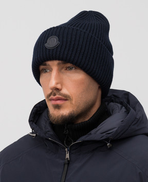 Moncler Синяя шапка из кашемира K20913B00081M1223