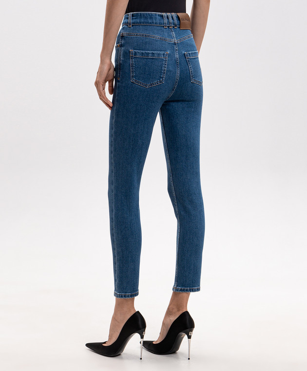 Balmain Синие джинсы скини с логотип патч HF1MF075DG08 изображение 4