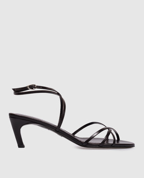 PROENZA SCHOULER Коричневі шкіряні глянцеві босоніжки Uma SH261104G002WG