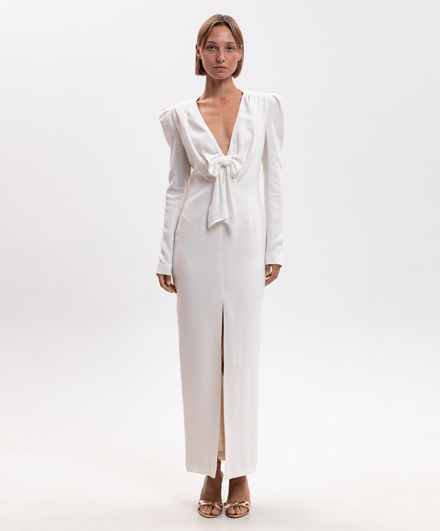 Alessandra Rich Платье цвета айвори с бантом FABX4408F4692 изображение 3