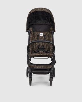 Fendi Детская коричневая коляска в брендовый узор FF BUV020AA5T
