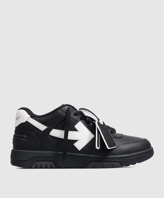 Off-White Чорні шкіряні кросівки Out Of Office M189C9L019