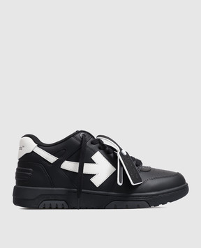 Off-White Чорні шкіряні кросівки Out Of Office M189C9L019