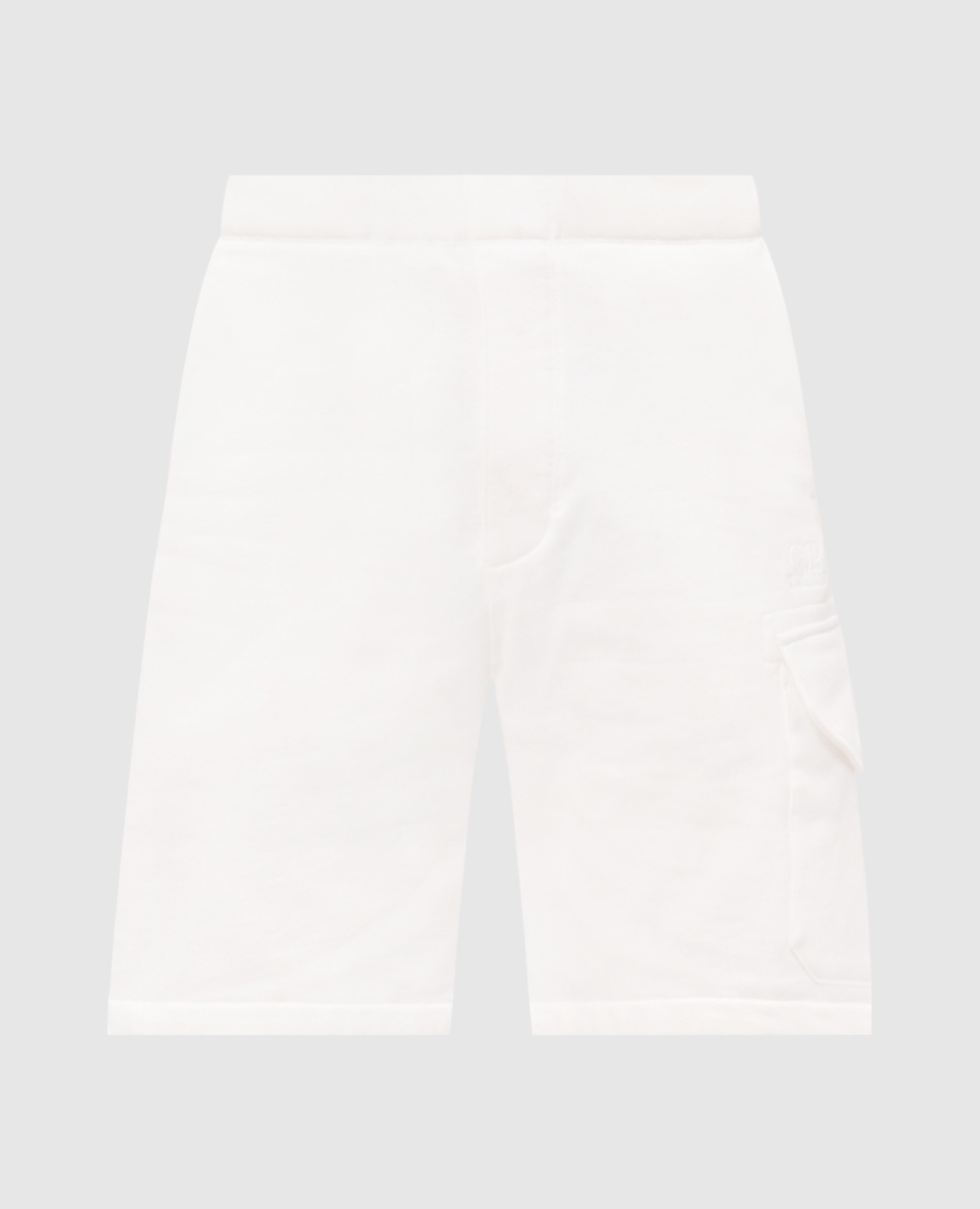 Белые шорты с вышивкой логотипа