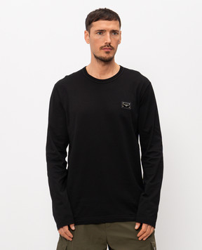 Dolce&Gabbana Чорний лонгслів з нашивкою логотипа G8PV0TG7P1B