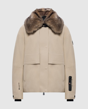Moncler Grenoble Бежева гірськолижна куртка Caurel GORE-TEX з хутром L20981A00005597MR