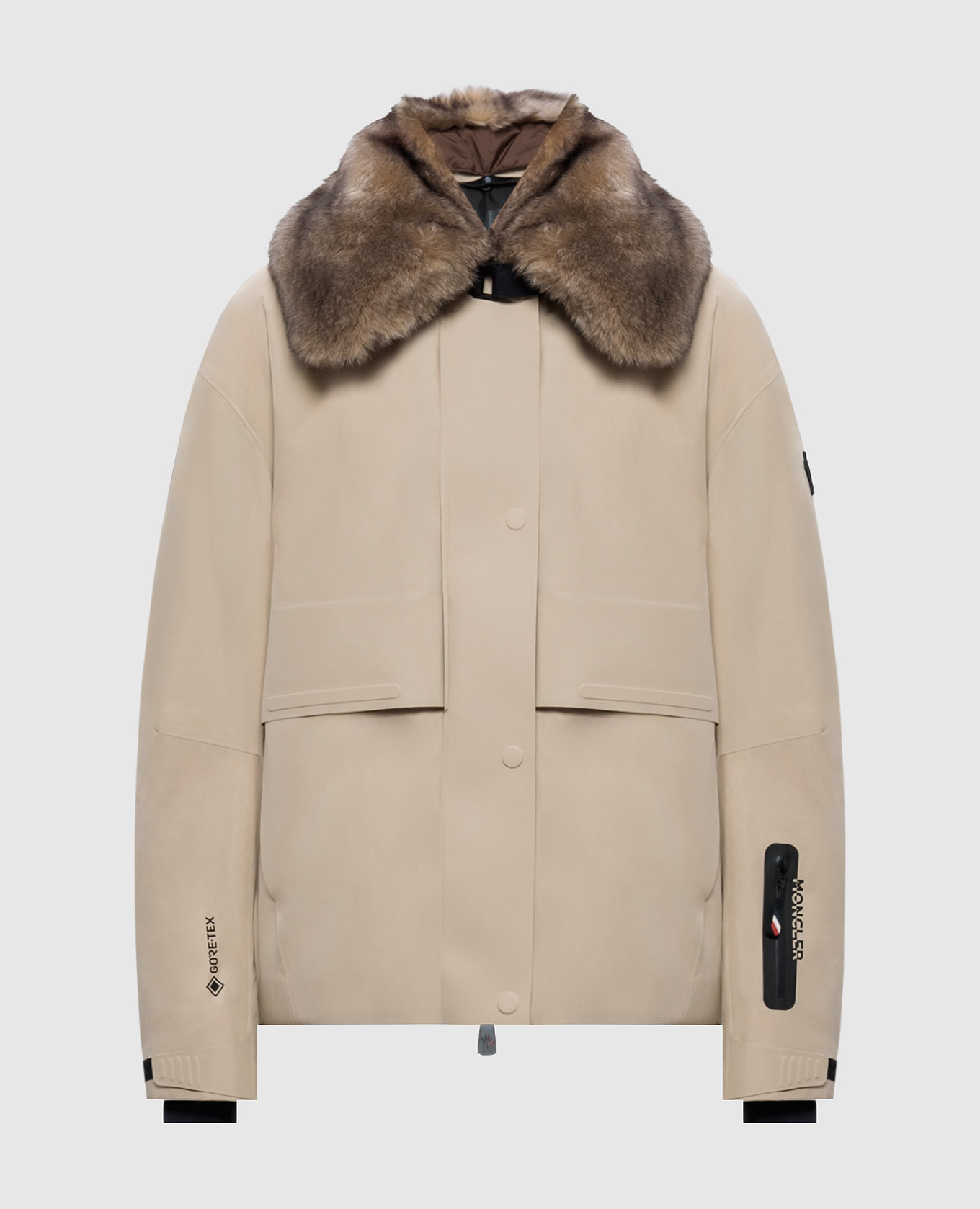 Бежевая горнолыжная куртка Caurel GORE-TEX с мехом