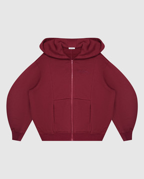 Dolce&Gabbana Детская бордовая спортивная куртка с вышивкой логотипа L5JWCZG7QNV