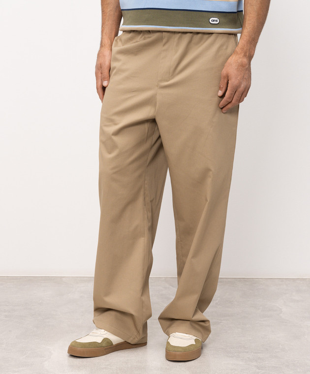 Ami Paris Бежеві штани з бавовни HTR868CO0214 зображення 3