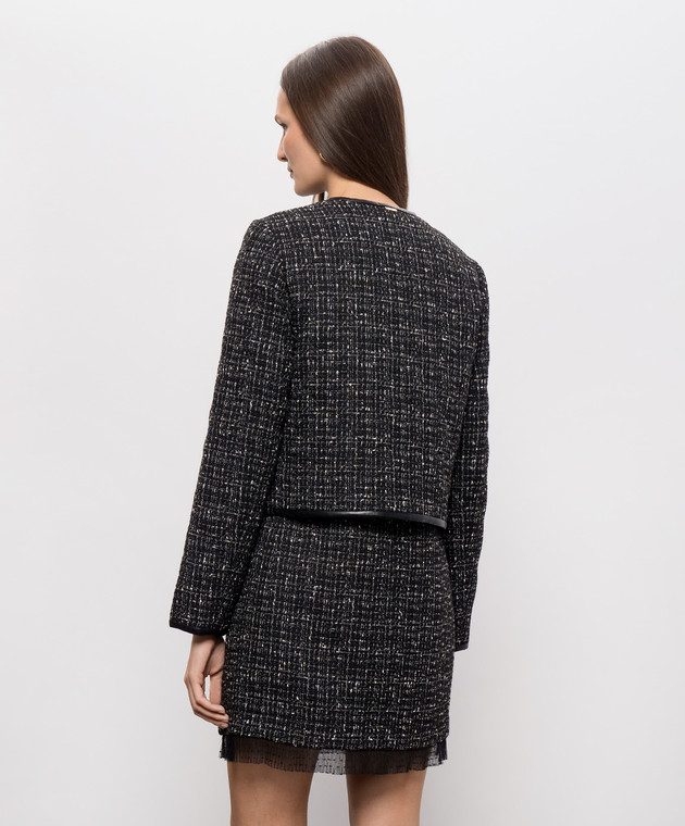 Twinset Черная твидовая куртка 262TP2140 изображение 4