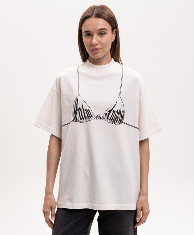 Palm Angels Белая футболка Bra PWAA07BS26JER003 изображение 3