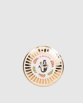 Bitossi Home Біла порцелянова сувенірна тарілка Mermaid BEL20105