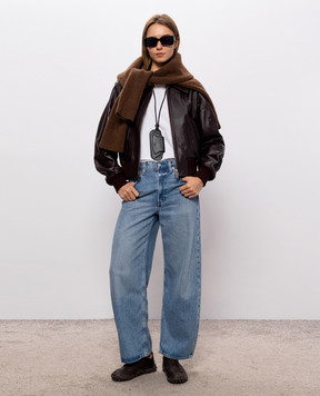 Ami Paris Коричнева шкіряна куртка FJK850LH0068