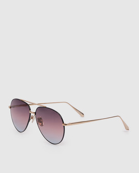 Linda Farrow Золотые очки Marcelo Aviator с позолотой LFL1421C8SUN