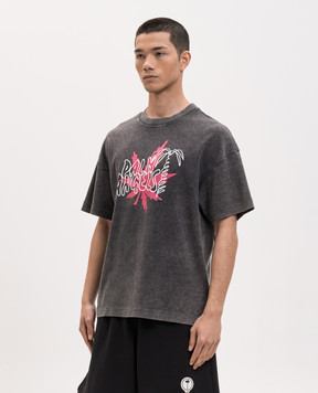 Palm Angels Сіра футболка Palm Leaf PMAA109S26JER003
