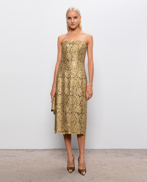 Ermanno Scervino Золотиста сукня-бюстьє з кристалами D492Q701CTZJO