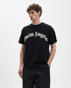 Palm Angels Чорна футболка з контрастним логотипом PMAA109S26JER00G
