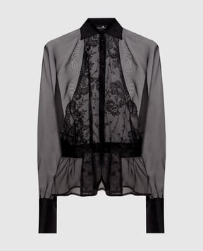 Ermanno Scervino Черная блуза из шелка D492K700APORG