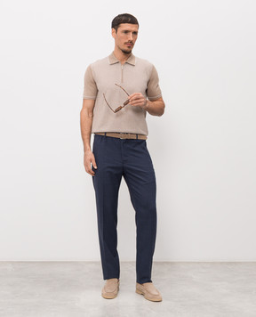 Bertolo Cashmere Коричневе поло із шовком 902330002421